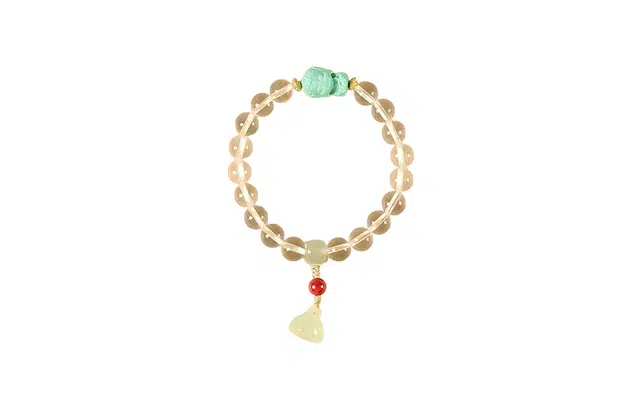 克拉日记 弥勒佛复古文玩圆珠   礼盒装#好运天然 白水晶 手串 女款