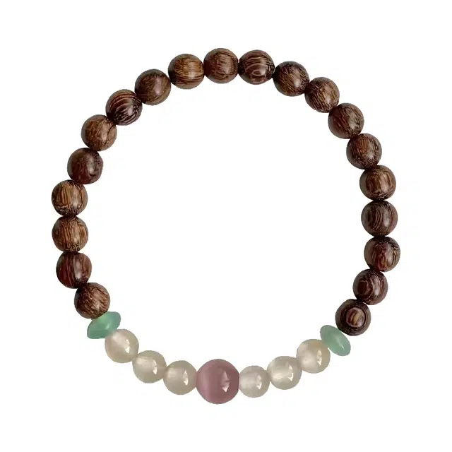 琛宬 爱情桃花运爆棚 招财纳福平安喜乐禅意静心转运珠清新甜美复古新中式国风国潮简约时尚百搭文玩串珠#好运 金丝檀木 手串 女款