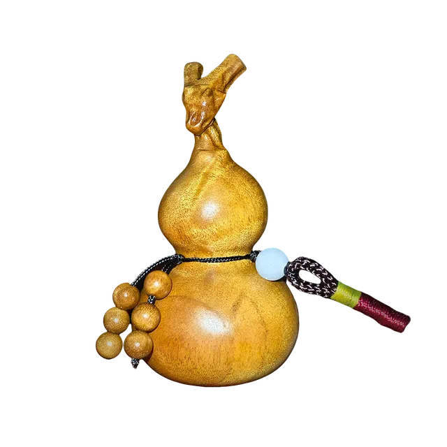仙作美 龙头葫芦实木雕刻手把件车挂件#好运 楠木 摆件 男女同款情侣款