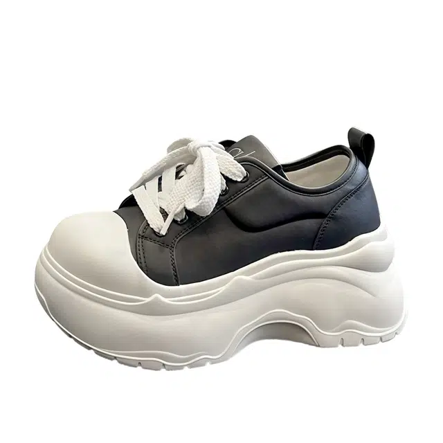 乐乐鱼 大头厚底百搭松糕鞋增高轻便不累脚休闲 低帮 板鞋 女