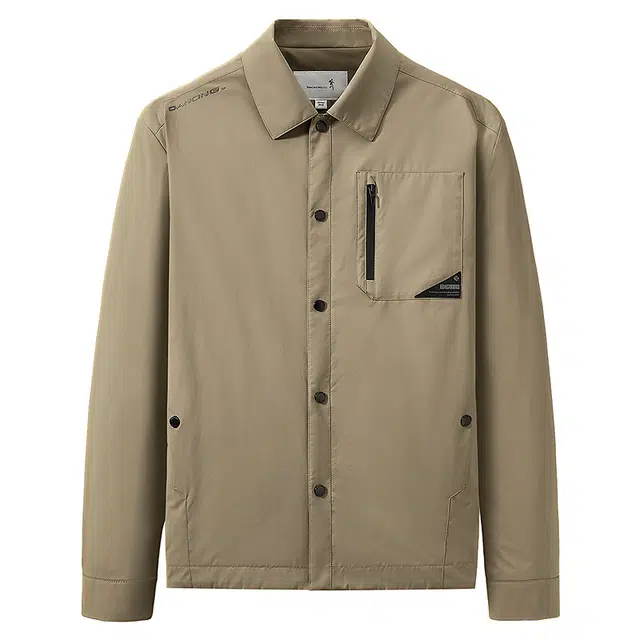 与狼共舞 轻简时尚舒暖细绒轻户外通勤柔顺百搭翻领夹克外套 男款