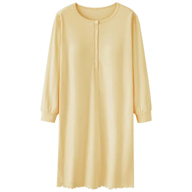 俏薇妮 德绒待产裙秋冬孕妇月子服产后哺乳中长款家居服睡裙 女款