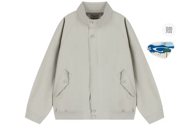 港仔文艺男 日系百搭户外运动可调节袖口设计感立领工装飞行员上衣休闲简约插肩袖宽松夹克外套 男女同款