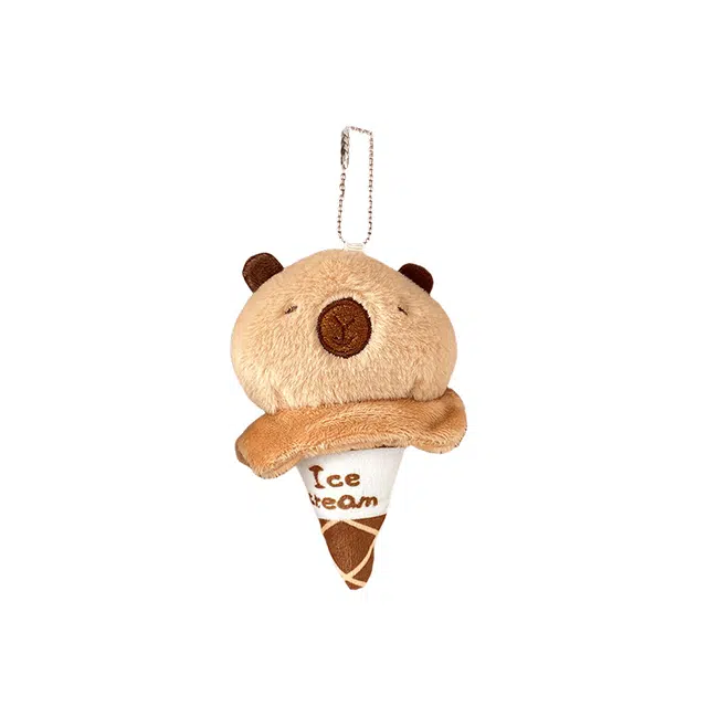 心水好物 可爱甜筒水豚冰淇凌玩偶卡皮巴拉甜筒包包 毛绒 挂件 男女同款情侣款
