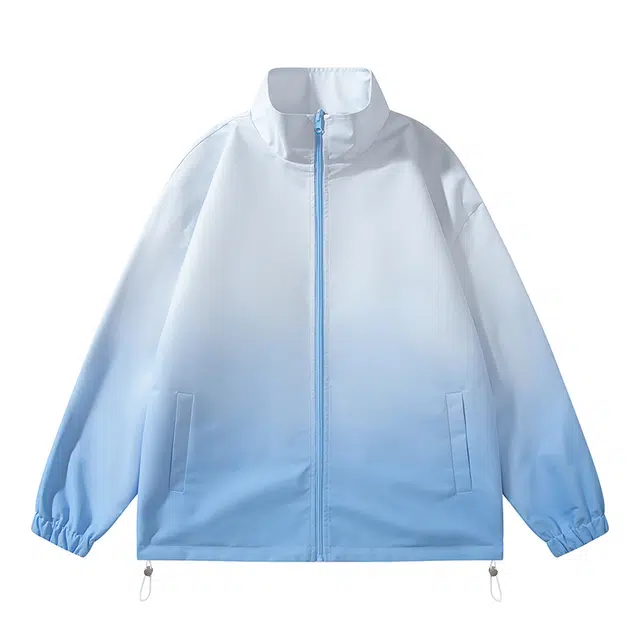 海尔斯 休闲宽松渐变时尚潮流立领简约夹克外套 男女同款