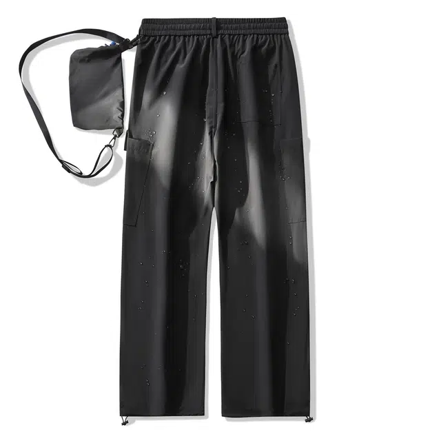 敦煌博物馆 美式高街防泼水可拆卸腰包直筒阔腿巴恩风长裤户外运动爬山徒步可调节裤脚褶皱百搭显高显瘦伞兵机能工装裤 男女同款