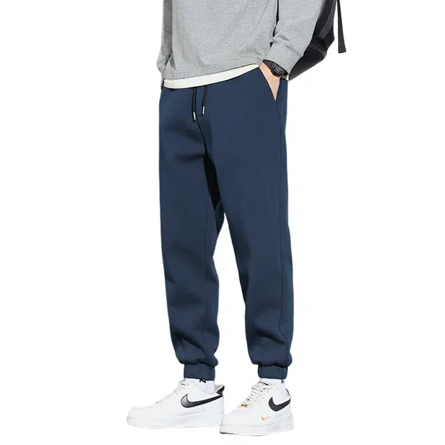 赛瀚 高级感纯色束脚休闲裤男款运动卫裤春秋厚款百搭显瘦显高舒适亲肤男装宽松长裤青少年高街潮流通勤外穿男裤 男女同款