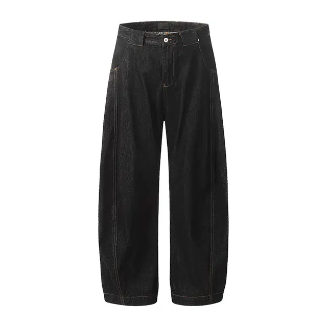 梁拌泡菜 幽灵之枪休闲舒适直筒牛仔裤 男女同款 深蓝色