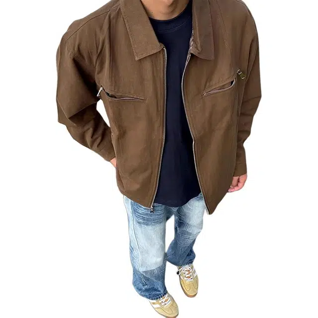 黑马漫画 哈灵顿工装外套男款秋季高级感上衣美式复古夹克 男女同款