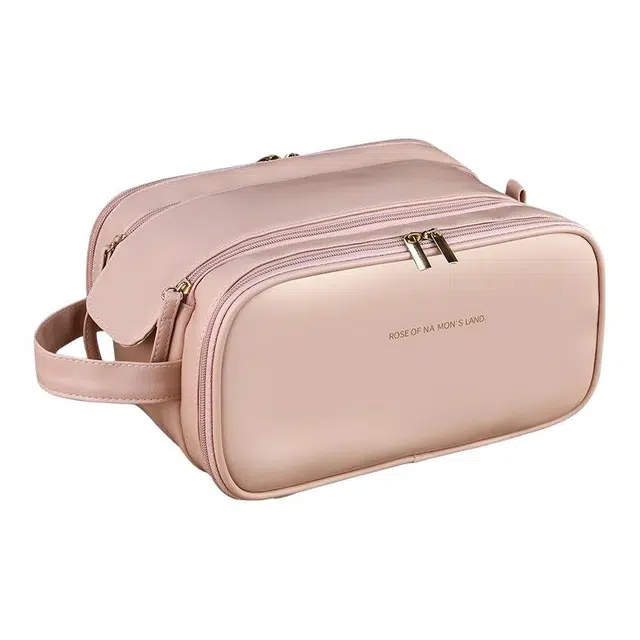 艾情草之恋高颜值化妆包都市简约便携式双拉链手提式高级收纳包