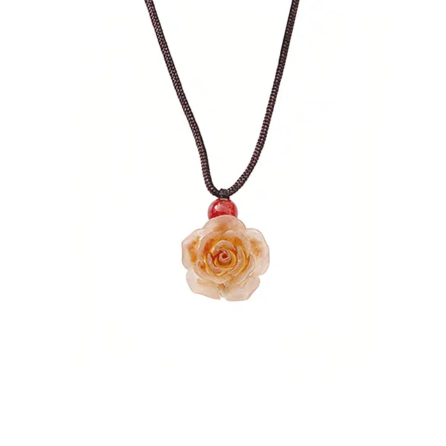 前方大荒野 山茶花锁骨链清新甜美温柔文雅新中式时尚小众设计时髦独特#好运 菩提根 项链 女款