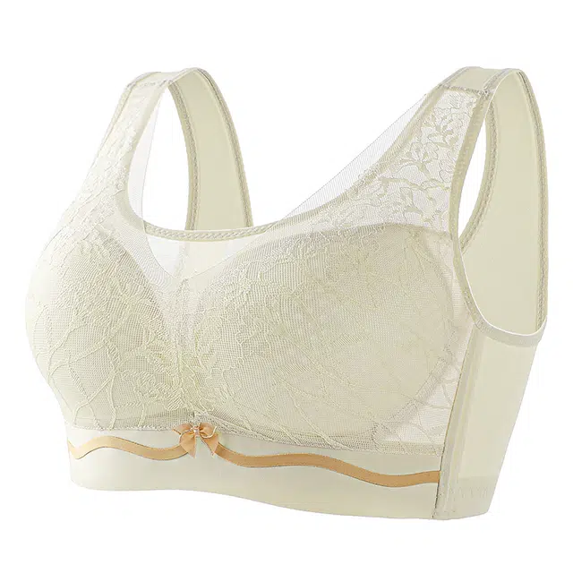图兰朵 柔软细腻蕾丝防走光无痕不紧勒加高侧比专为收副乳亲肤透气文胸 女款