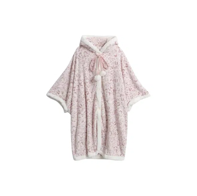 静英鸾 舒适简约卡通风保暖加绒长袖连帽家居服睡袍 女款