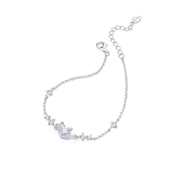 眰恦 月落星河 闪耀月光 唯美森系小清新 轻奢高级感 清冷气质 手饰#好运 琉璃 手链 女款