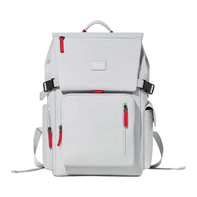 波斯丹顿 轻便大容量 织物 双肩包 男女同款情侣款 黑色/灰色