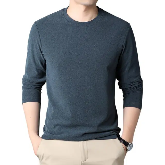 卡丹狄诺 简约时尚保暖纯色长袖通勤打底衫圆领卫衣 男款