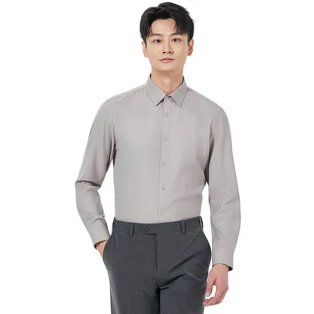 利郎 品位商务纯色尖领质感简约百搭秋季长袖衬衫 男款