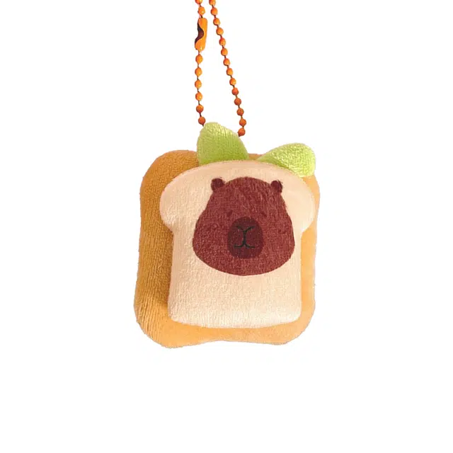 前方大荒野 卡皮巴拉钥匙链可爱卡通汉堡萌趣食玩公仔毛绒日常百搭 涤纶 挂件 男女同款情侣款