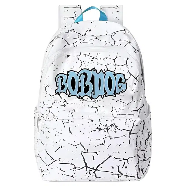 巴布豆 大容量涂鸦潮流 涤纶 双肩包 常规 男女同款情侣款 白色