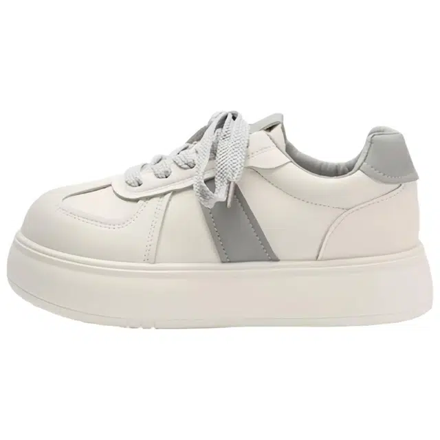 拾伍象 厚底面包小白鞋女百搭学生松糕底小个子增高 板鞋 女