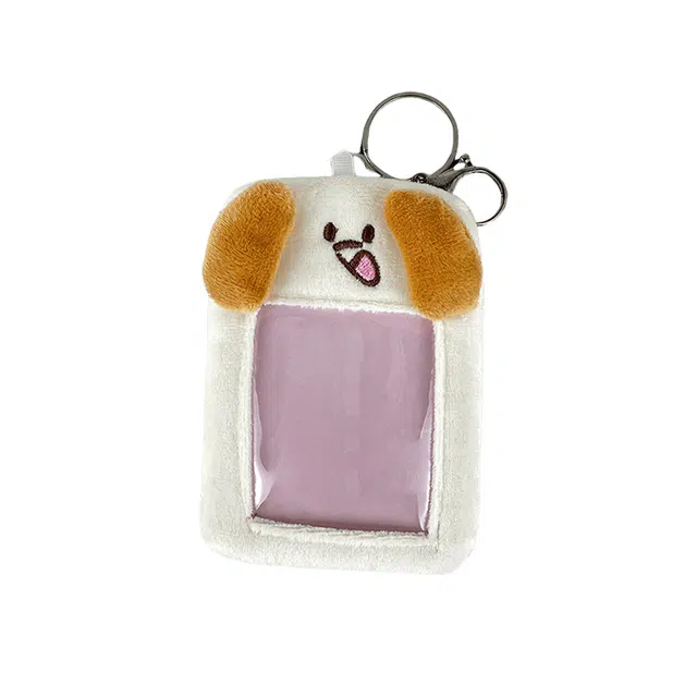 心水好物 日韩可爱小猪小狗小猫卡套爱豆卡片收纳卡包 毛绒 挂件 男女同款情侣款