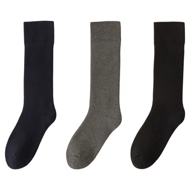 潞优野 舒适柔软秋冬款纯棉防臭小腿全棉加厚加绒毛巾冬季保暖高筒袜 男款