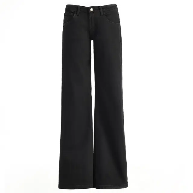 花蔓色 直筒女秋季款美式辣妹低腰宽松垂感拖地微喇裤子牛仔裤 女款