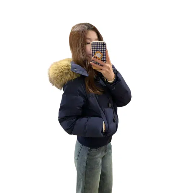望莱仕 美式高级感连帽毛领外套女冬季设计感加厚短款棉衣棉袄棉服 女款