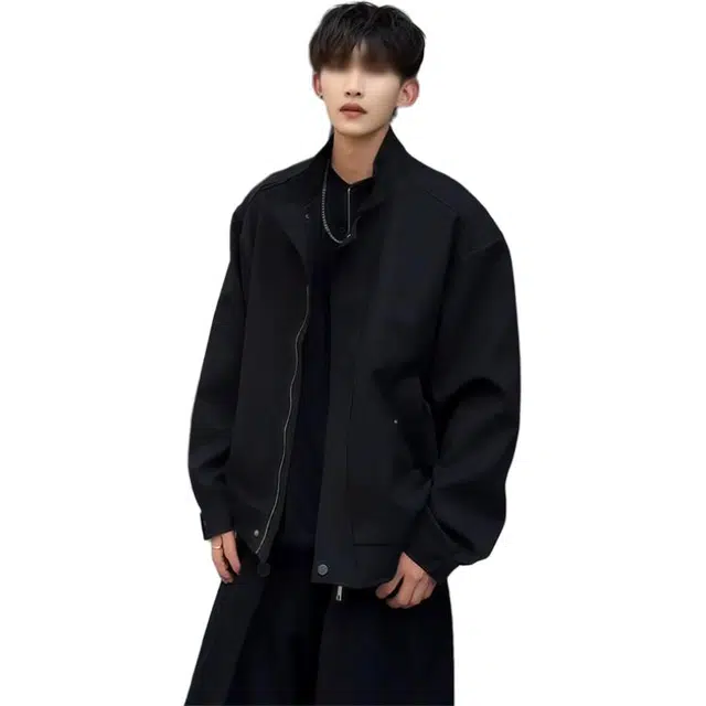 黑马漫画 美式立领外套男款秋春季高级感痞帅夹克 男女同款