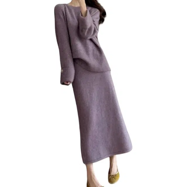 纤丝鸟 法式时尚优雅气质小香风高级感上衣半身裙两件套裙装套装 女款