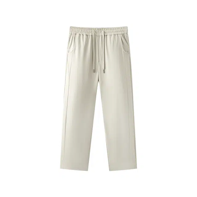 森马 宽松直筒纯色百搭系带休闲裤 男款