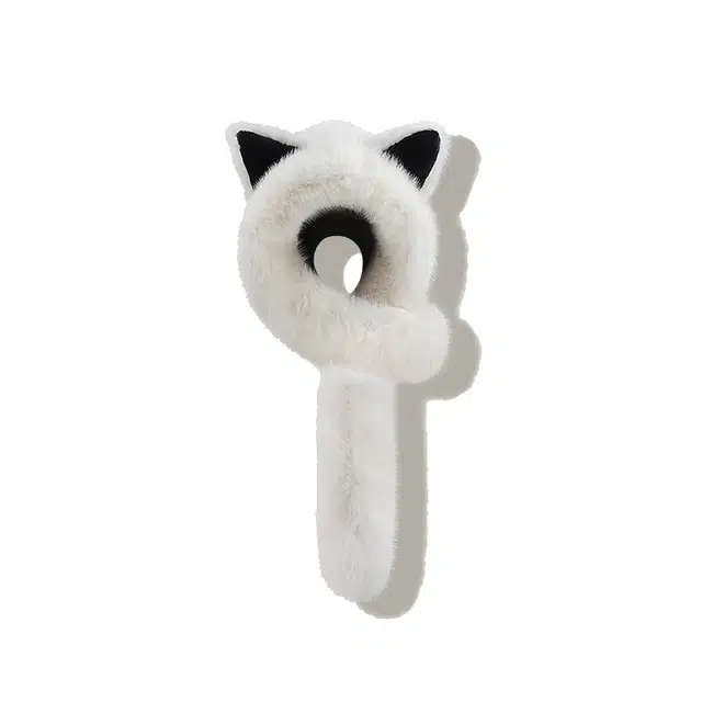 【温暖小狐~秋冬必备】 攸委 可爱毛绒绒狐狸耳朵帽子围巾一体冬季保暖加厚显脸小 涤纶 时尚防寒护耳绒线帽斗篷帽雷锋帽 女款