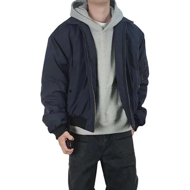 黑马漫画 美式复古休闲挺硬翻领宽松百搭夹克外套 男女同款