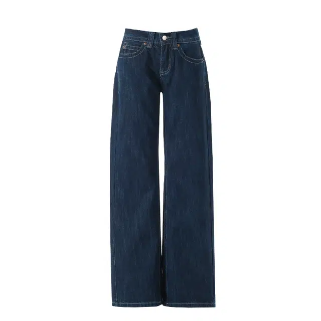 花蔓色 美式复古时尚丹宁蓝百搭舒适阔腿低腰宽松不贴腿辣妹显瘦直筒拖地裤牛仔裤 女款
