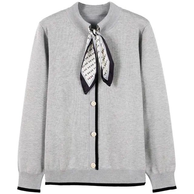 她池 优雅宽松款长袖针织衫 女款