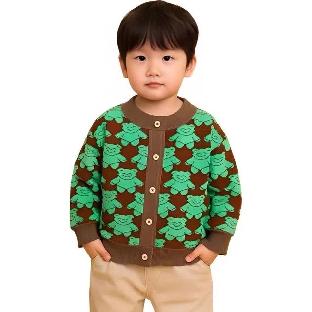 俞兆林毛衣 秋冬儿童卫衣开衫男童休闲外套女童宝宝衣服童装可爱卡通图案舒适柔软百搭时尚保暖