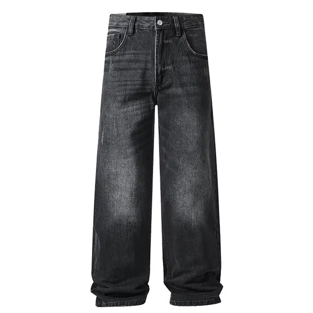 米素力 青年秋季直筒美式中腰牛仔裤 男款