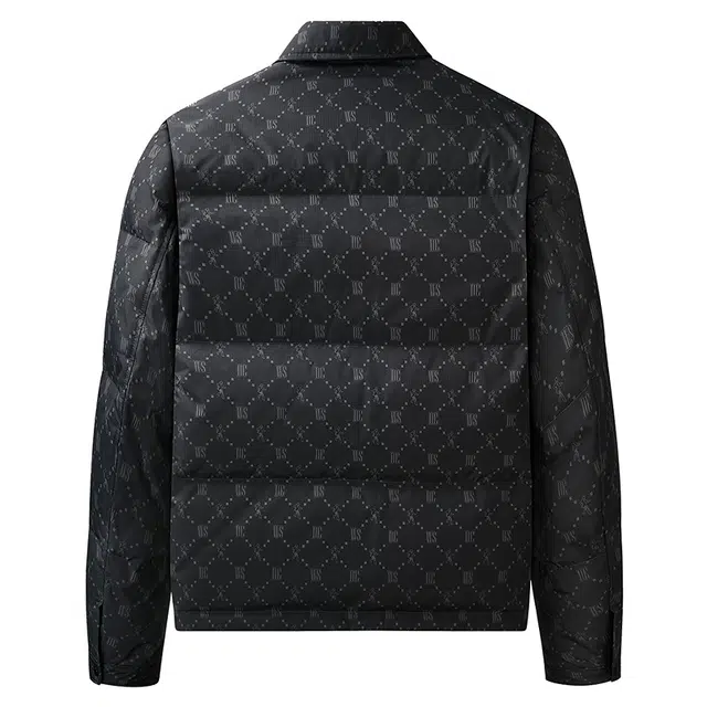 与狼共舞 石墨烯蓄热锁温科技 鹅绒高充绒轻暖时尚满印高街潮流舒适翻领衬衫式外套羽绒服 男款