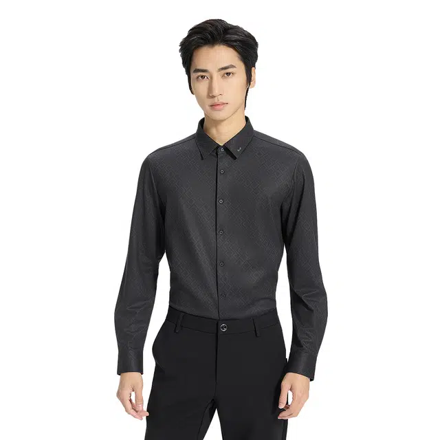 利郎 品位商务纯色抑菌尖领简约百搭秋季衬衫 男款
