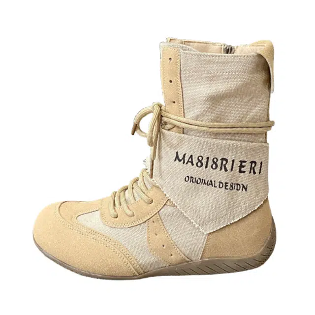 乐乐鱼 美拉德中筒靴秋季废土风马丁靴西部牛仔靴 短靴 女