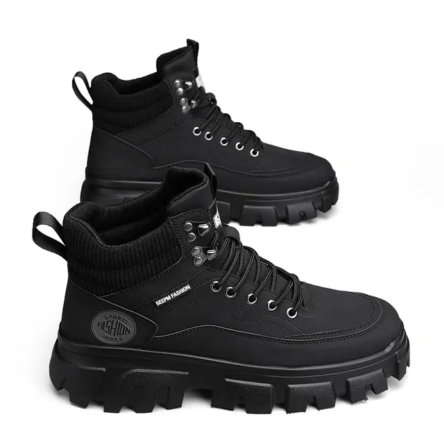 皮革 街头潮流英伦风多用途户外休闲 及踝 马丁靴 男款