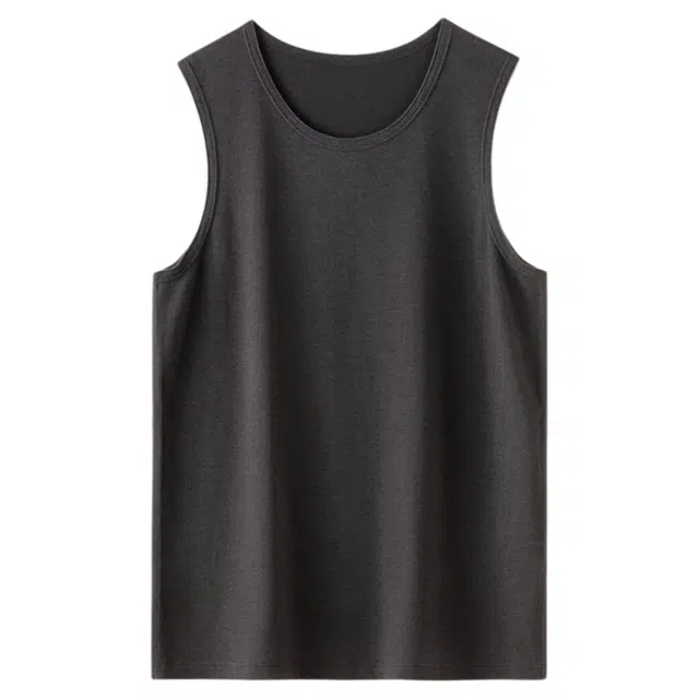 潞优野 简约百搭双面磨毛发热羊毛男内穿中厚加绒打底内衣冬季保暖背心 男款