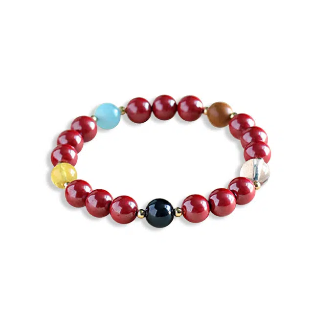 一世倾 招财转运平安顺遂吉祥好运五行多宝转运珠小众设计经典百搭转运好运 朱砂 手串 男女同款情侣款