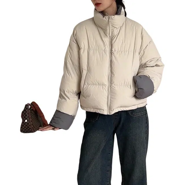 敲模女孩 甜酷风韩系宽松加厚高端洋气面包服棉袄外套棉服 女款