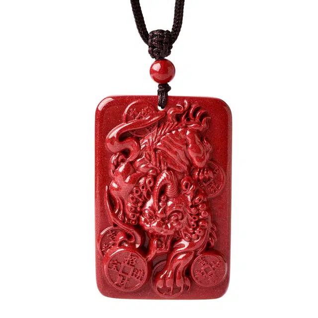 灵菲 财运亨通 收藏级高含量貔貅 国潮新中式 招财进宝转运吉祥 礼盒 再造辰砂朱砂 吊坠 男女同款情侣款