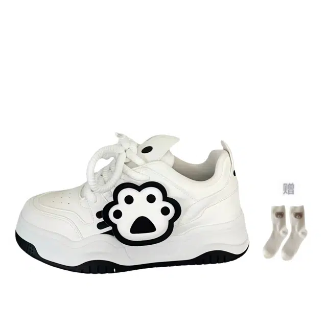 拾伍象 可爱猫爪时尚运动百搭休闲 低帮 板鞋 女