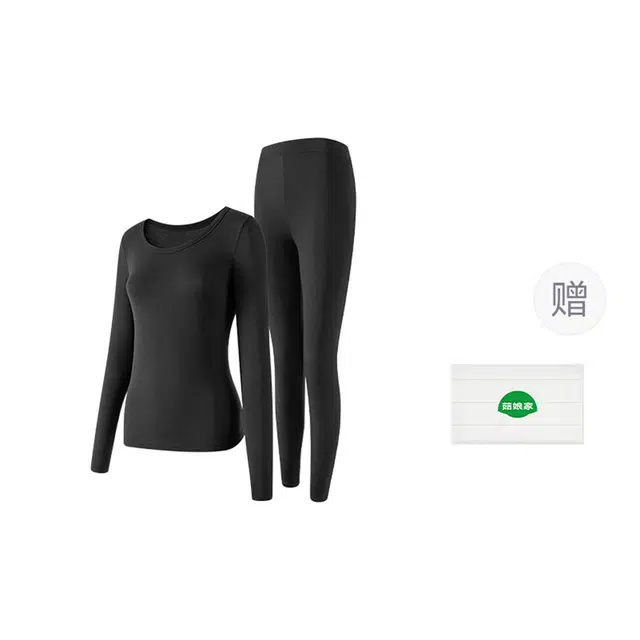 菇娘家 澳洲羊毛肌底衣蓄热柔软内衣大码秋衣秋裤打底上衣紧身舒适运动显瘦轻薄保暖套装 女款