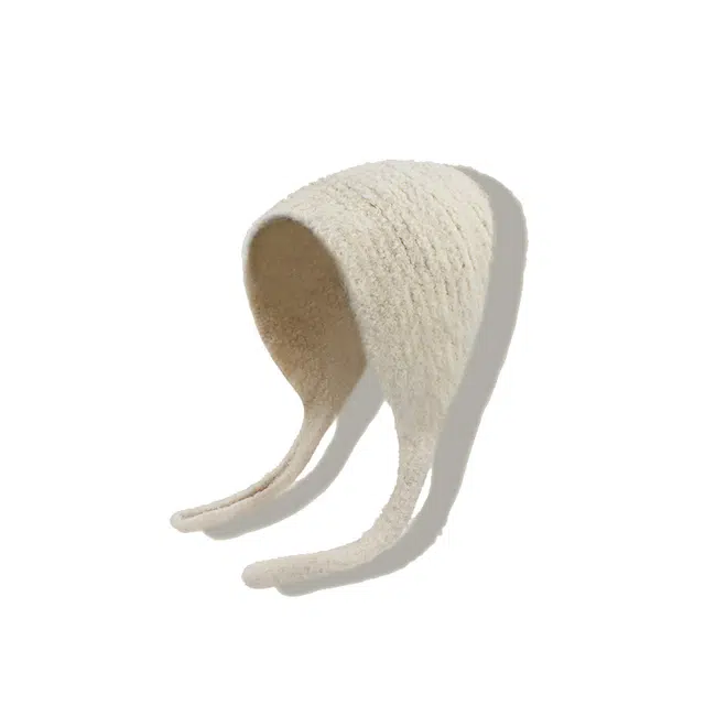 攸委 巴拉克拉法帽针织帽保暖防寒加厚大头围系带护耳帽 羊毛混纺 绒线帽 女款