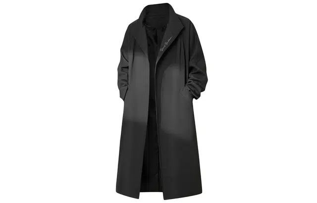 大卫贝肯 美式高街肩膀高级感签名印花设计长款过膝痞帅潮牌休闲通勤宽松百搭厚款毛呢大衣 男女同款