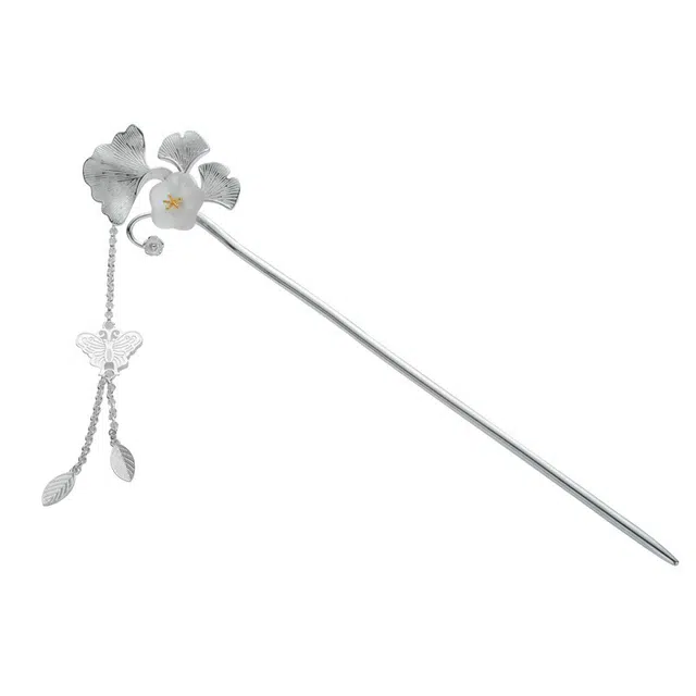 聆听花开 灵蝶飞舞 古风民族风银杏叶梅花流苏 合金 发簪 女款